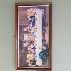 Last Supper Print in wood frame